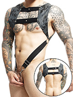 DNGEON Top Cockring Harness - Grey