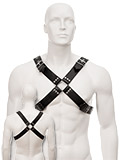 Black Leather Large Buckle & Wide Harness